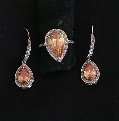 Citrine set - ring & earrings